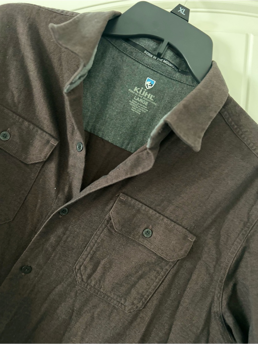 KUHL | Men's Descendr Flannel Brown Button Down Shirt Large